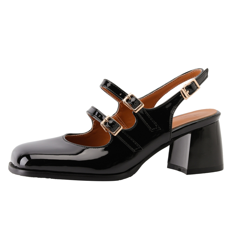 Leather Classic Strap - Sepatu hak tinggi wanita elegan, sepatu