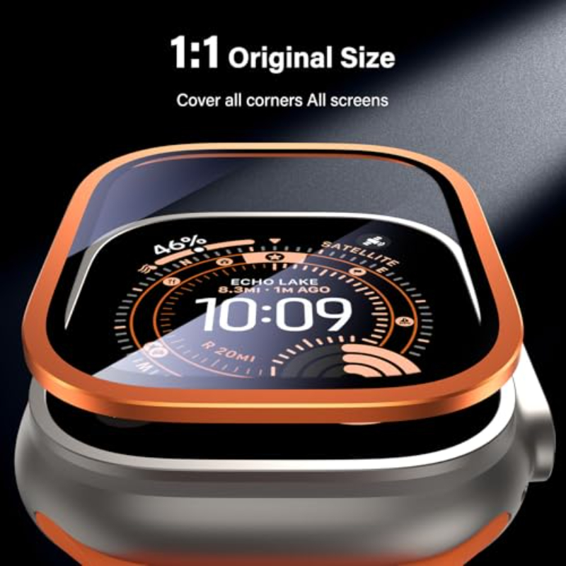 2 Buah Kaca Tempered Logam HD  - Smartwatch Case ulasan dan harga