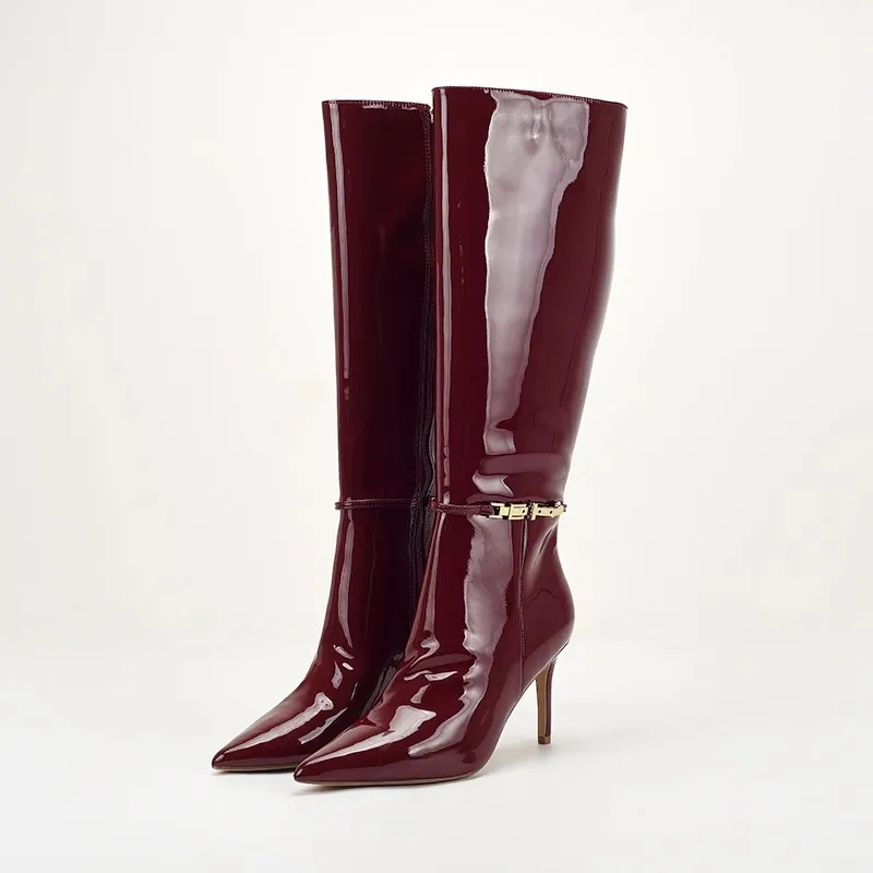 Sepatu Bot Tinggi Wanita Model - Leather Classic Strap ulasan dan harga